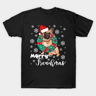 Merry Frenchmas Funny French Bulldog Christmas Frenchi Dogmas T-Shirt